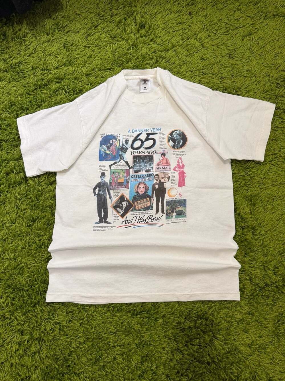 Vintage 1994 A Banner Year 65 Years Ago T-Shirt Size L single stitch